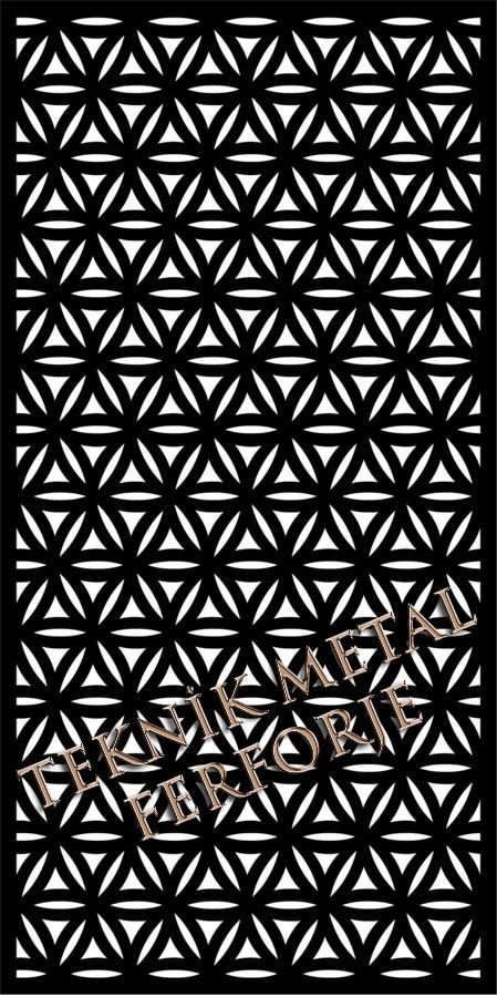 Lazer Kesim Çiçekli Geometrik Desenler